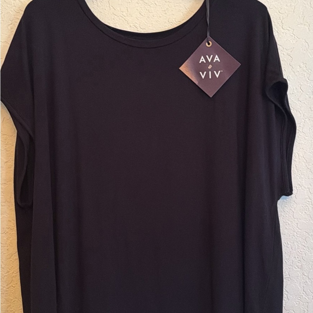 Ava & Viv Elegant Black Short Sleeve Top